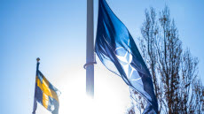 Nato-ceremoni i Göteborg på Älvsborgs Amfibieregemente den 11 mars 2024.